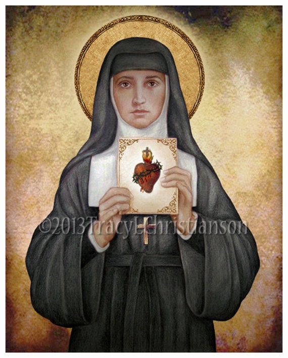 St Margaret Mary Alacoque Art Print Catholic By Portraitsofsaints