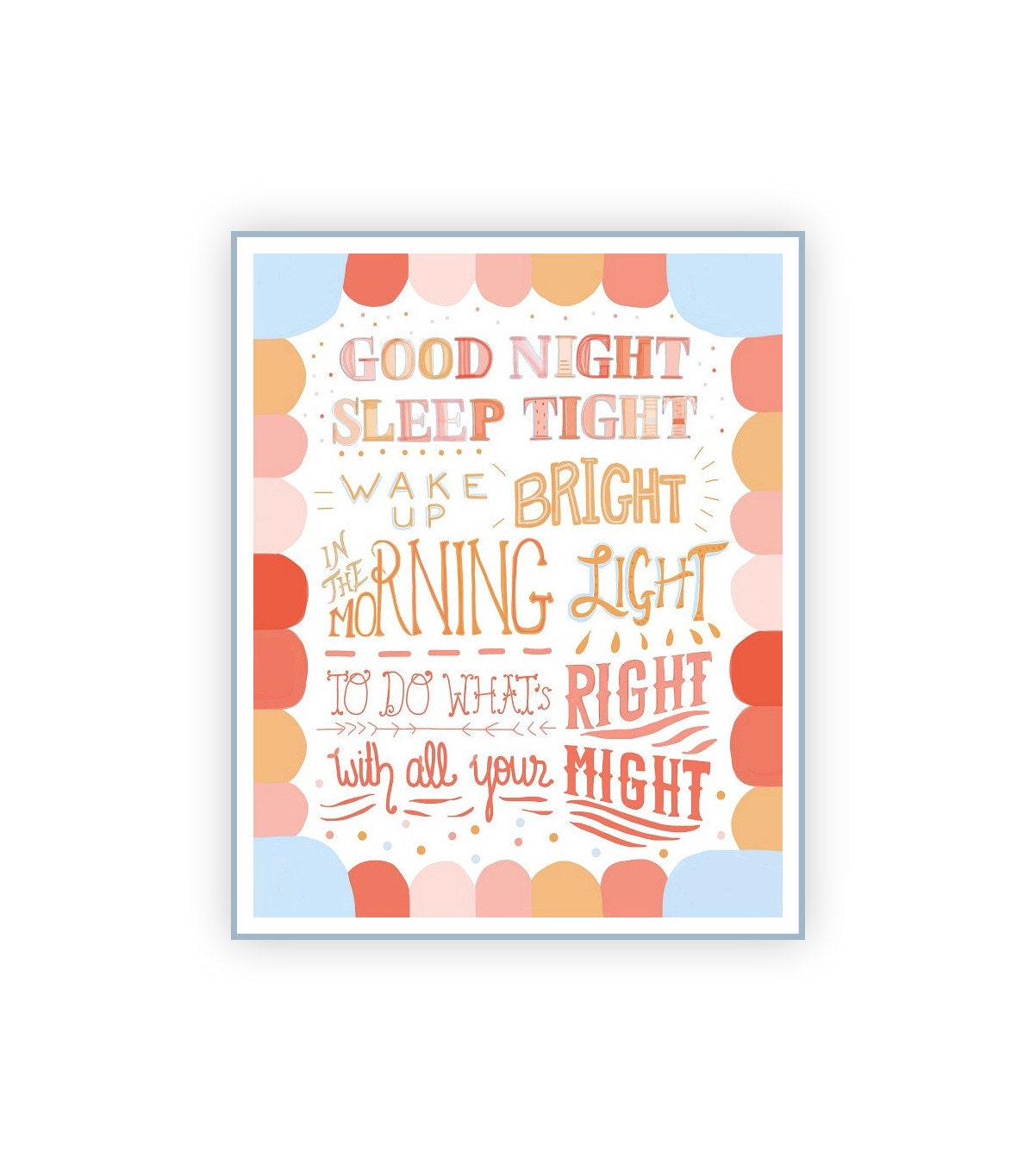 Good Night Sleep Tight Nursery Rhyme Print 8x10 by SweetestPie