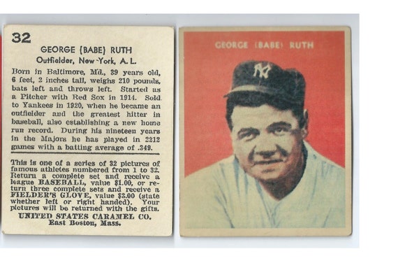 1932 Babe Ruth US Caramel RP Card