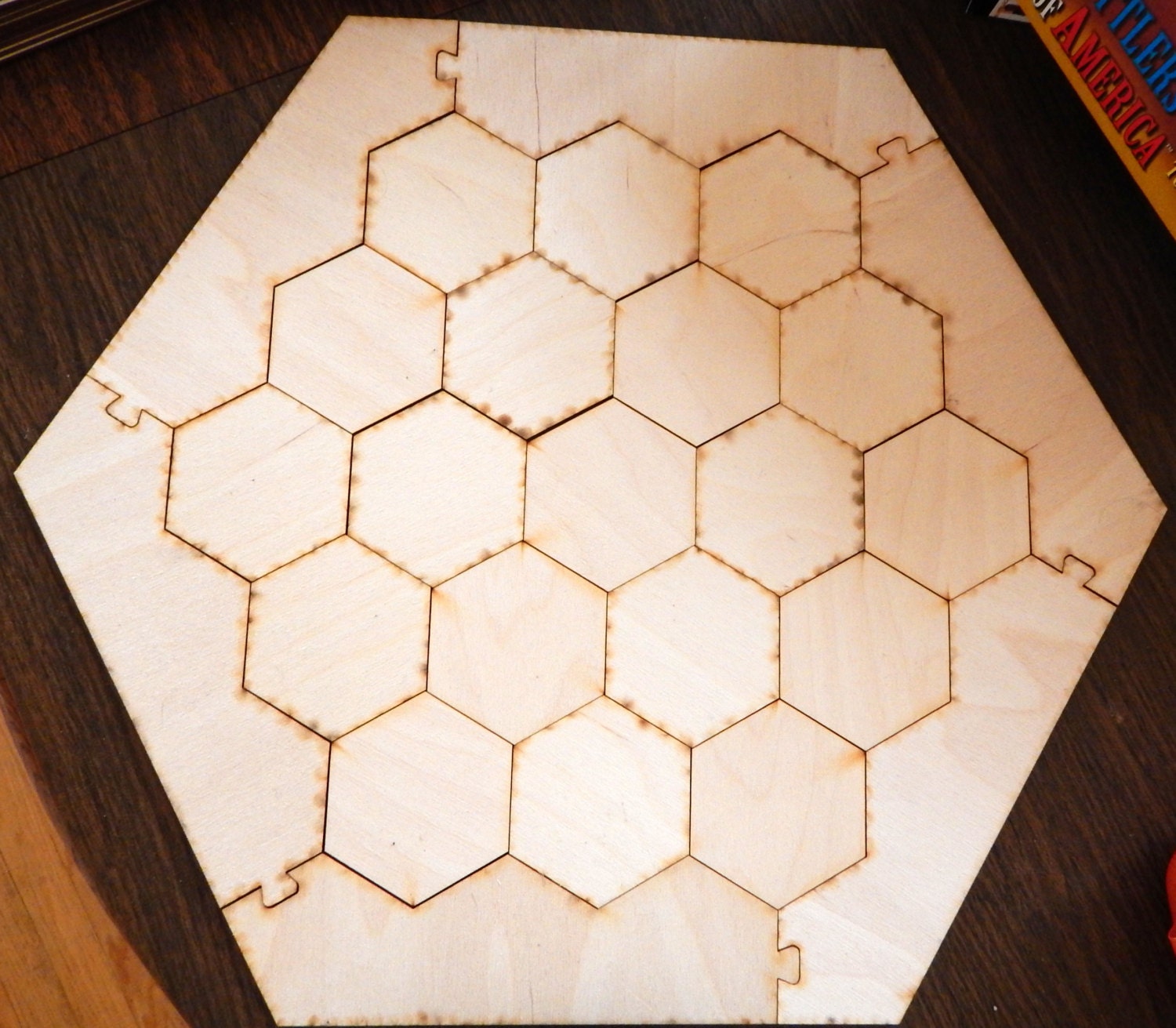 Settlers of Catan Board - 19 hex tiles + 6 border pieces - Unfinished