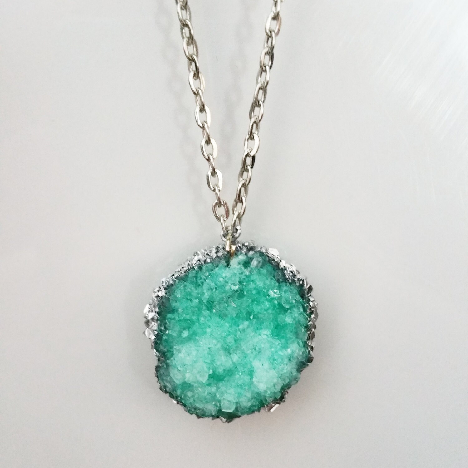 Turquoise Crystal Necklace By CustomizableCrystals On Etsy