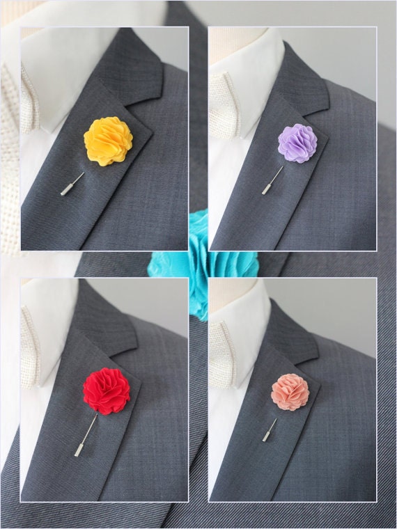 Lapel Flower Pin White Carnation Boutonniere Wedding