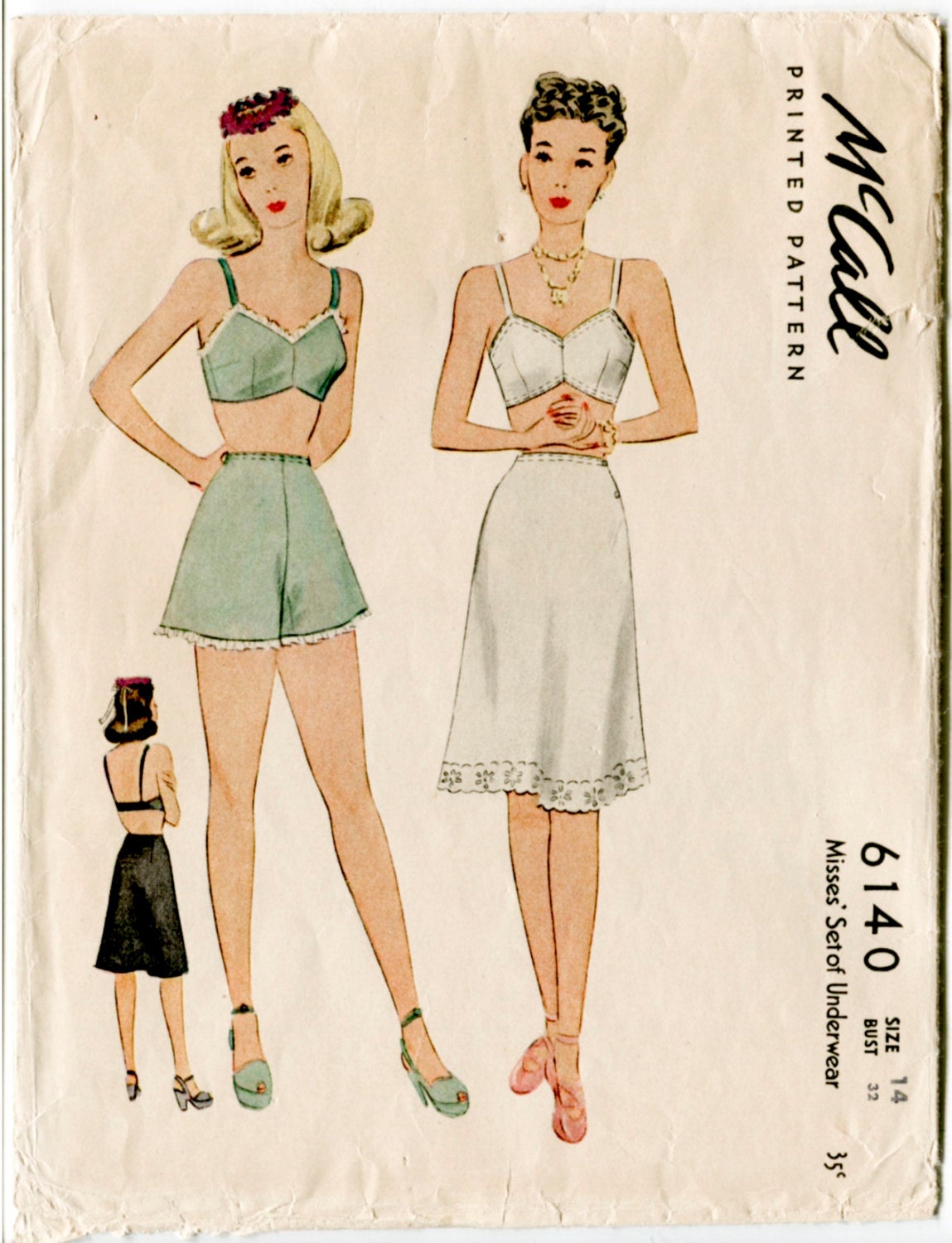 1940s 40s McCall 6140 Vintage Lingerie By LadyMarloweStudios