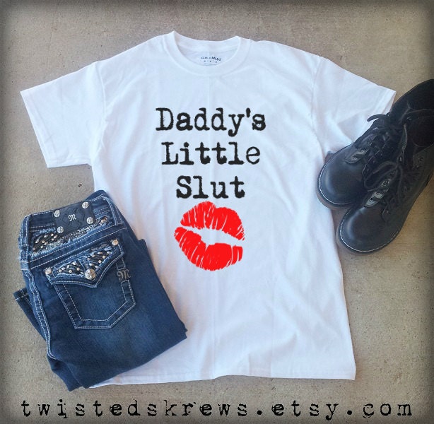 DADDYS LITTLE SLUT Slave Womens T Shirt Tee By Twiste