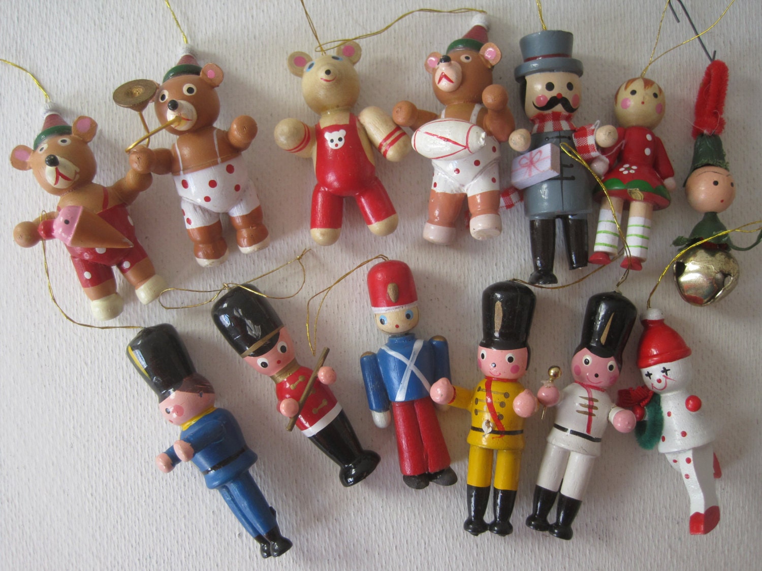 Christmas Tree Toys Ornaments Decor Wooden Handpainted by Elsu76