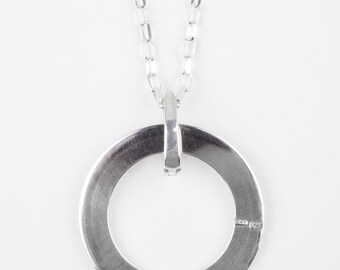 Items similar to Sterling HOPE Disc Pendant hot pink on Etsy