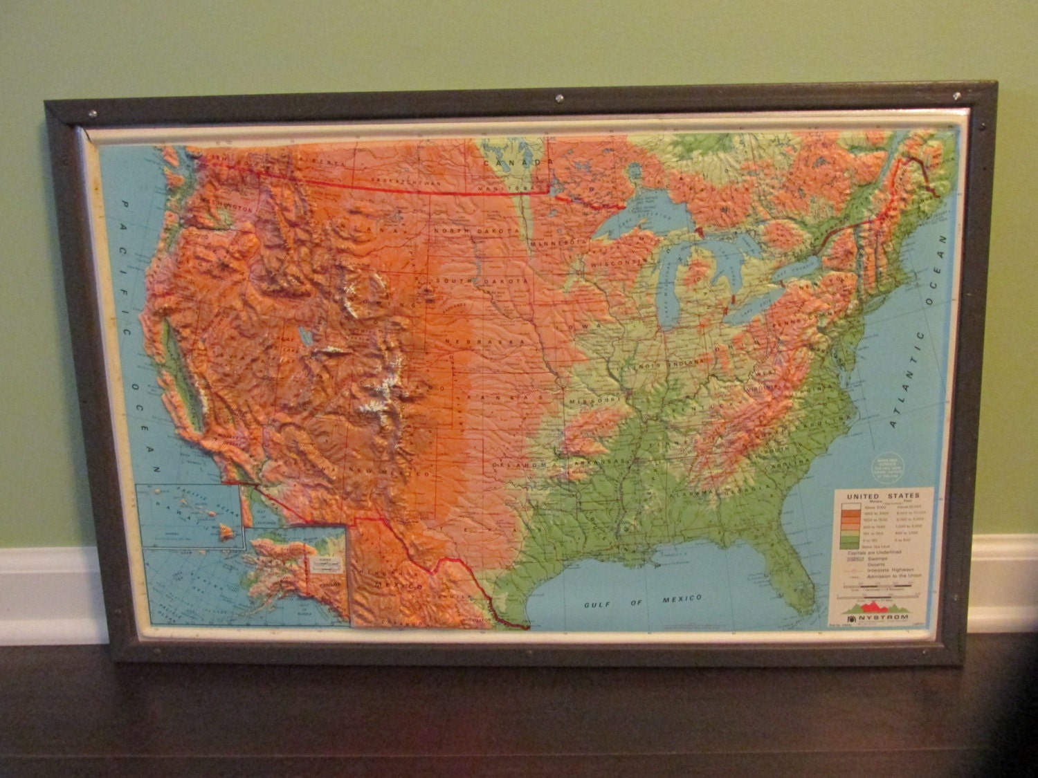 Vintage Raised Relief Map