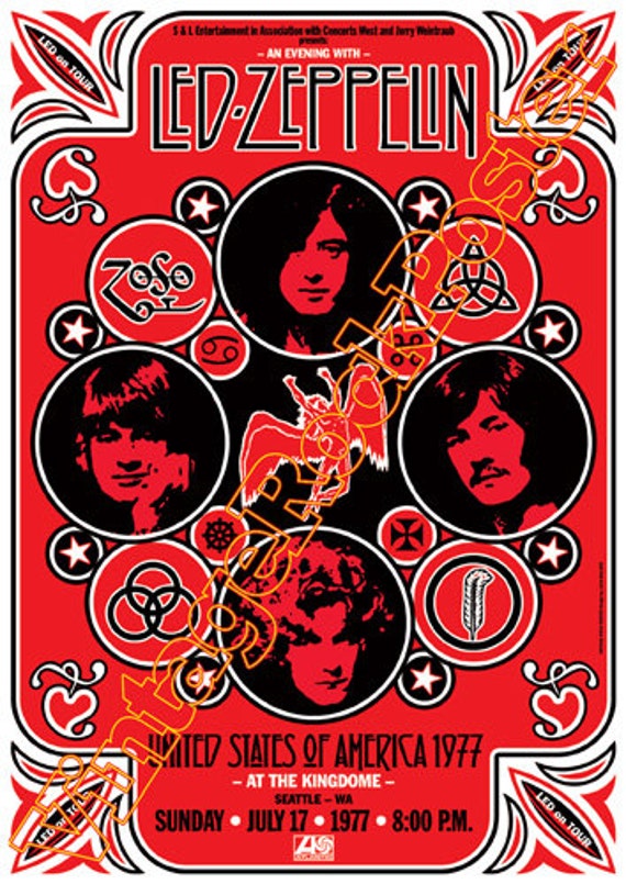 271 LED ZEPPELIN Seattle Us 17 July 1977 By Mokusaiya On Etsy