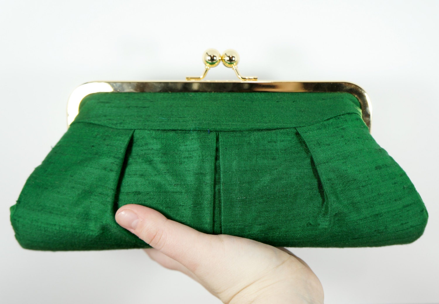 green designer clutch