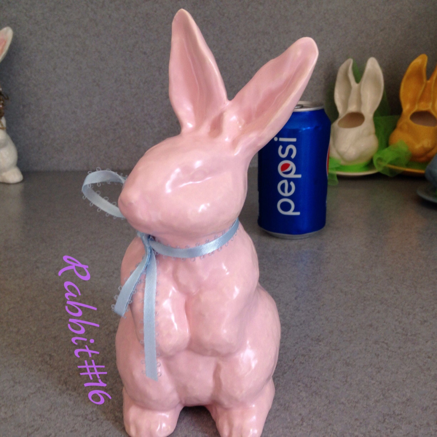 Easter Rabbit Pink Garden Bunny Ceramic Rabbit Easter