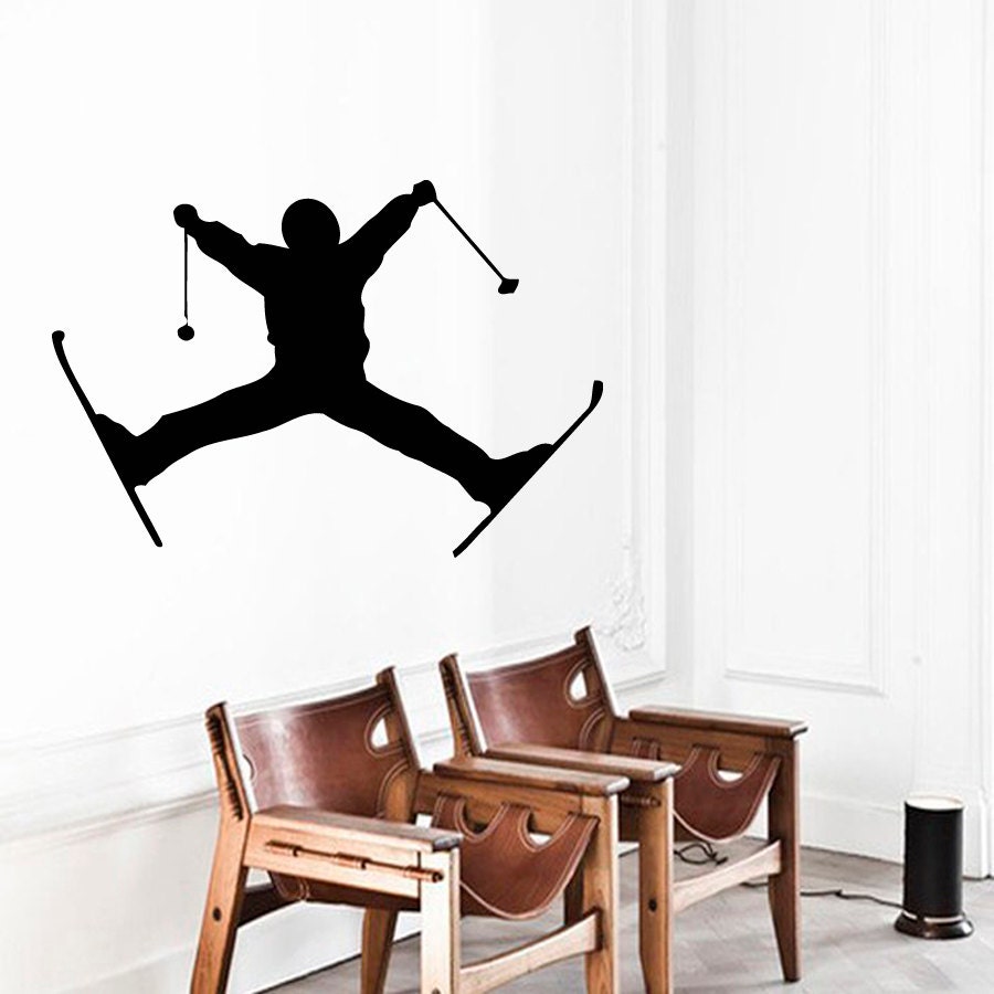 Wall Decals Boy Skier Extreme Skiing Winter By Decalmyhappyshop