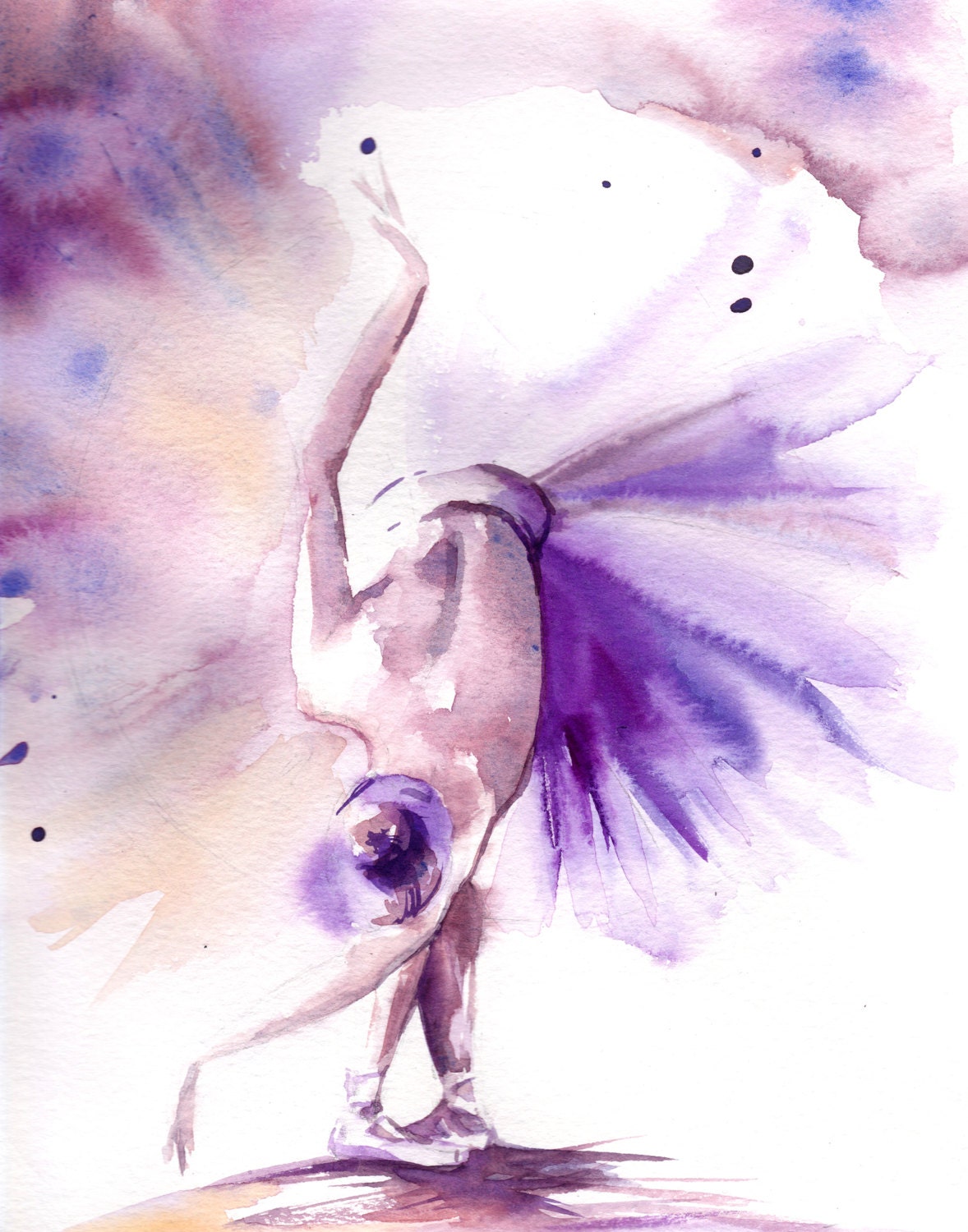 Ballerina Watercolor Print Watercolor Painting By CanotStopPrints