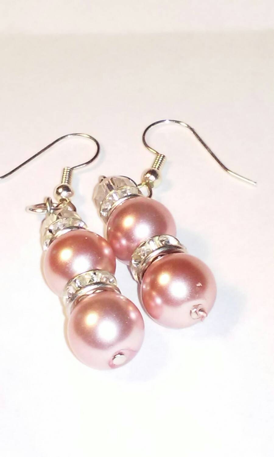 Precious Pink Pearl Drop Earrings