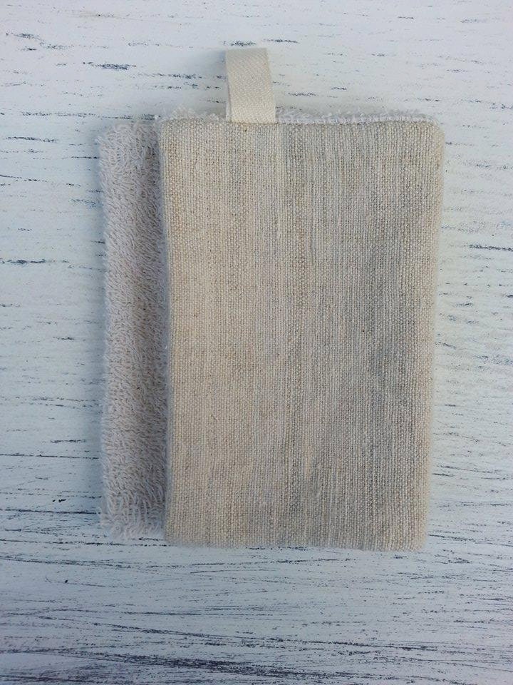 Natural organic terry hemp washcloth loofah massage by madelocally