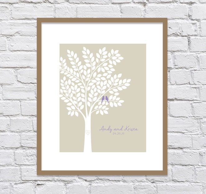 Wedding Guestbook Alternative/ Bridal Shower Gift/ Guest Book Tree/ Personalized Wedding Poster - 16x20 - 150 Signatures