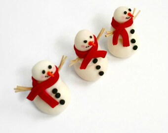 Items Similar To Snowman Holiday Fondant Cupcake Topper Decoration On Etsy