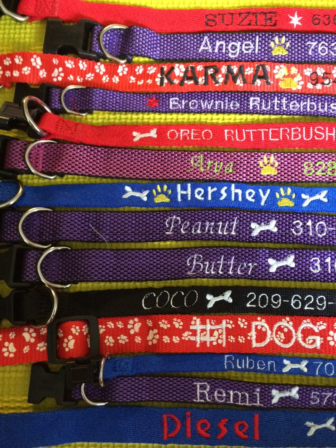 Embroidered Personalized Dog Collar with Name & by BlissStitches