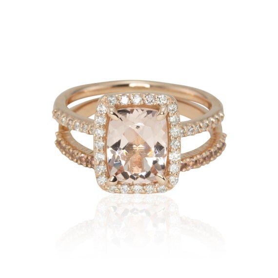 Cushion Cut Engagement Ring Rose by LaurieSarahDesigns