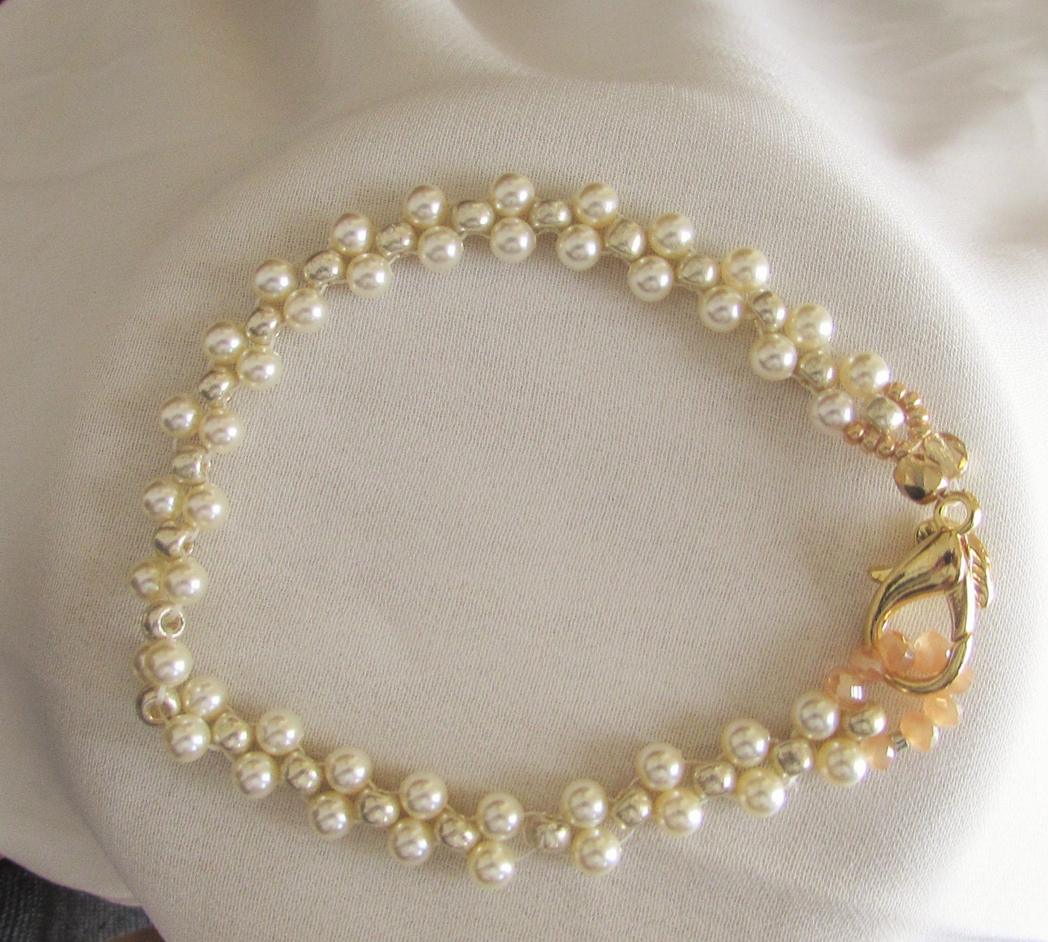 Swarovski Pearl Bracelet With Seed Beads And By Sassybeadedjewelry