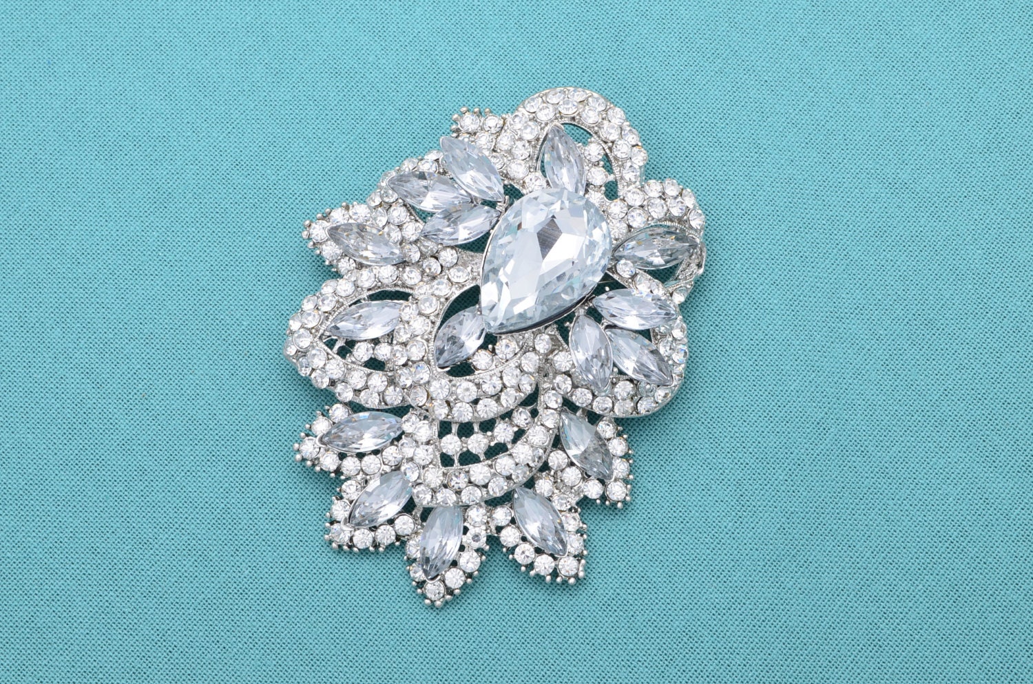 Rhinestone Wedding Brooch Silver Brooch Rhinestone Bridal Brooch Wedding Accessories