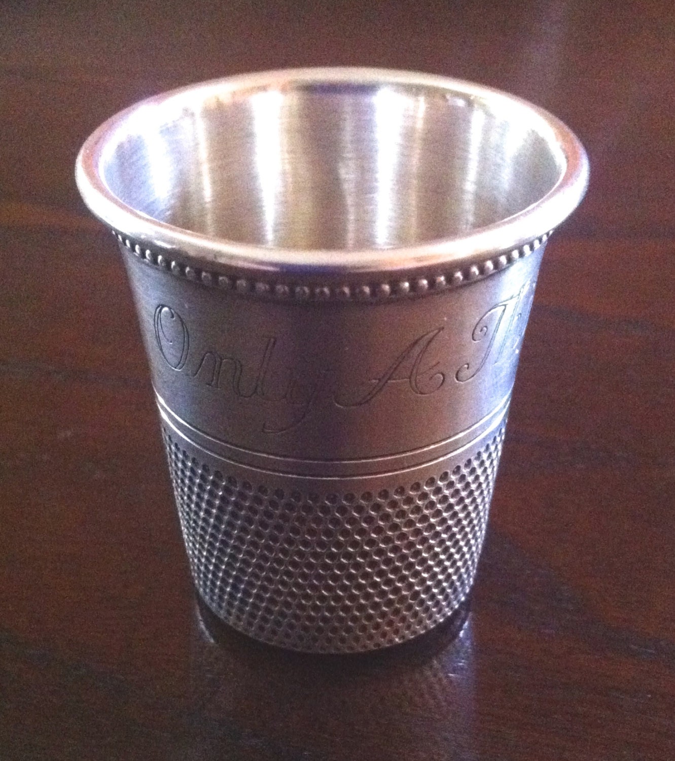 Sterling Silver Shot/jigger Glass Only a Thimble by cerritorose