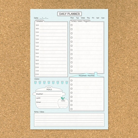 DAILY Planner Printable PDF 8.5x5.5 by EasyLifePlanners on Etsy
