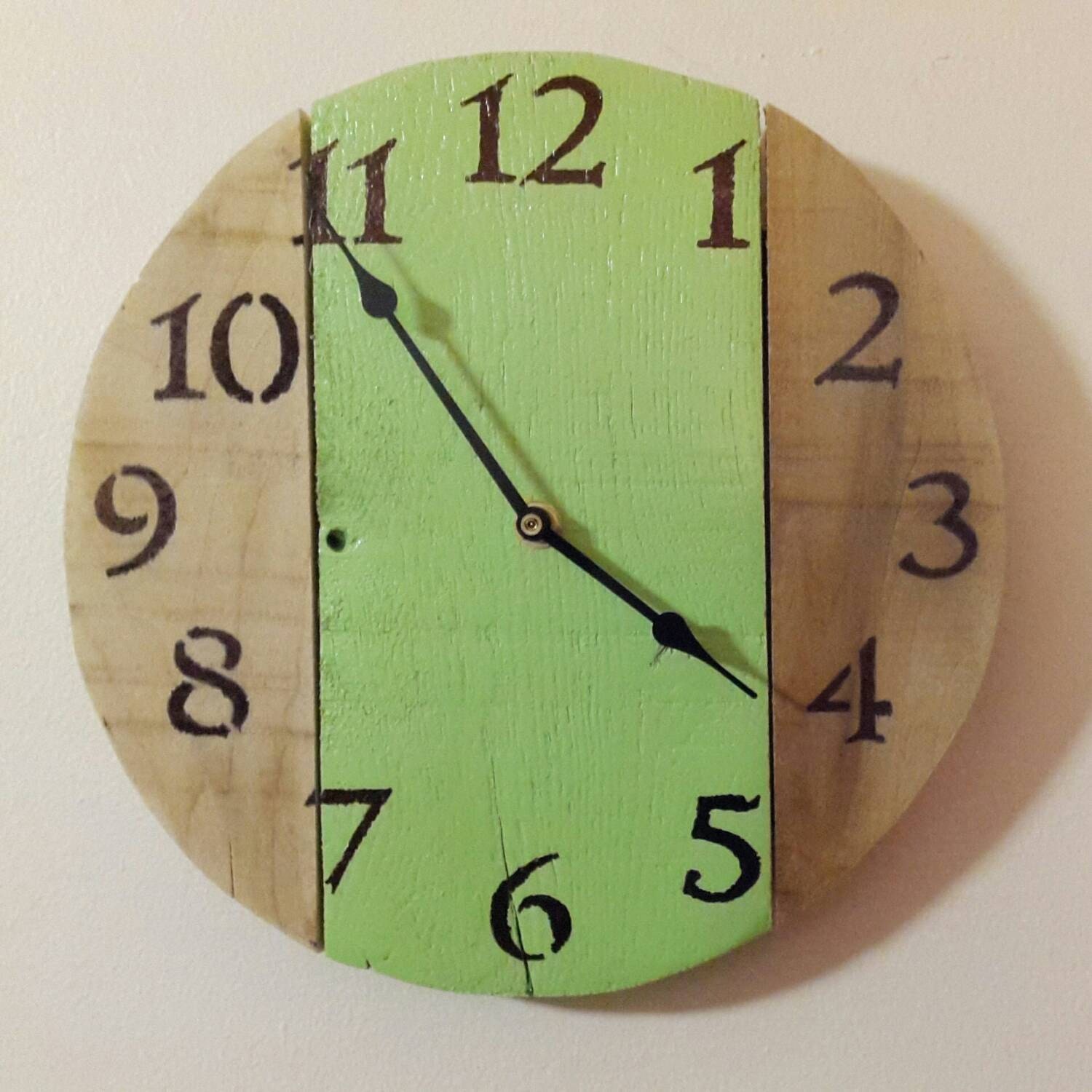 10 5 Rustic Green Pallet Wood Wall Clock Reclaimed