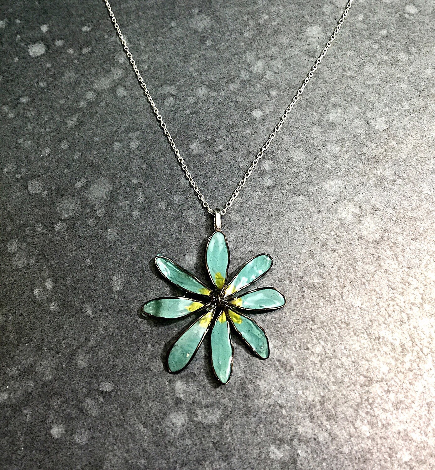 Items similar to Fun Free Form Wire and Flower Necklace on Etsy