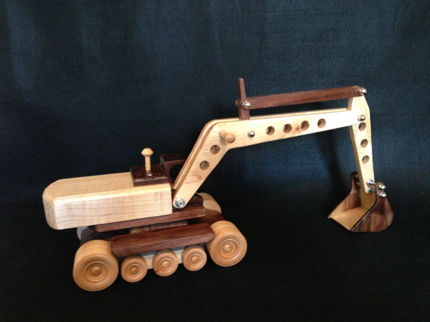 Excavator Wood Toy Or Collectible Hardwood By Cameratacraftshop