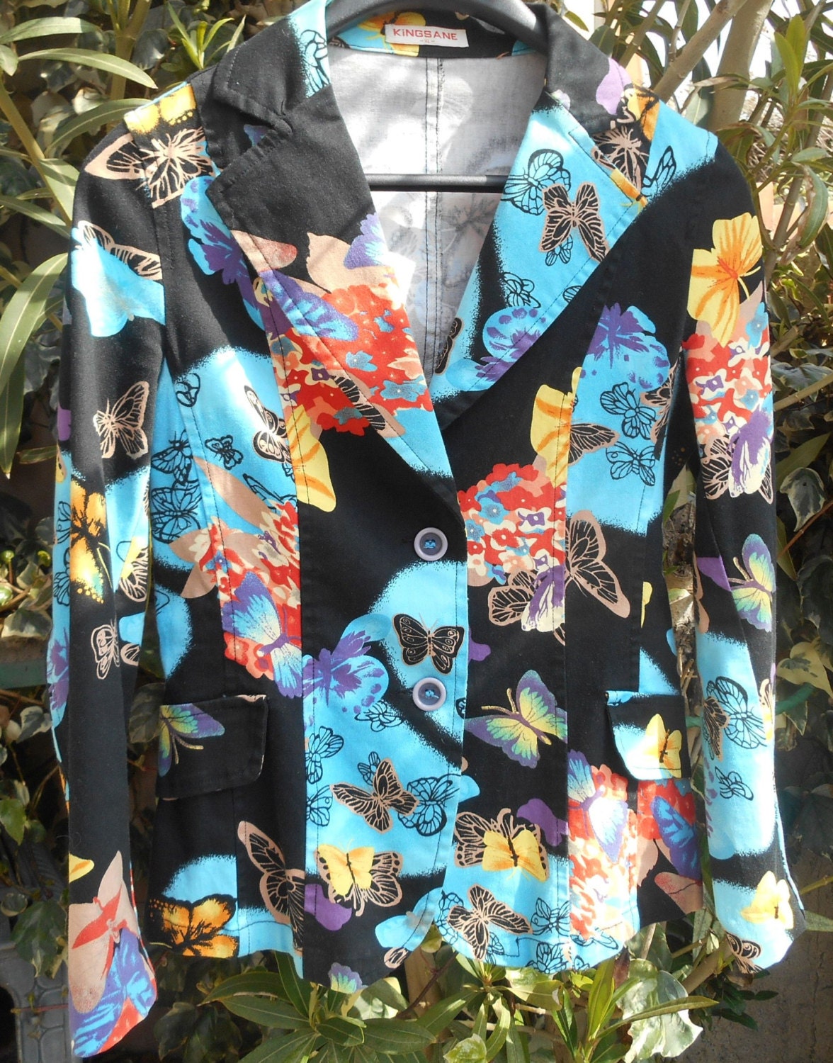 Black Butterfly Jacket Curved Cotton Made by SophieLadyDeParis