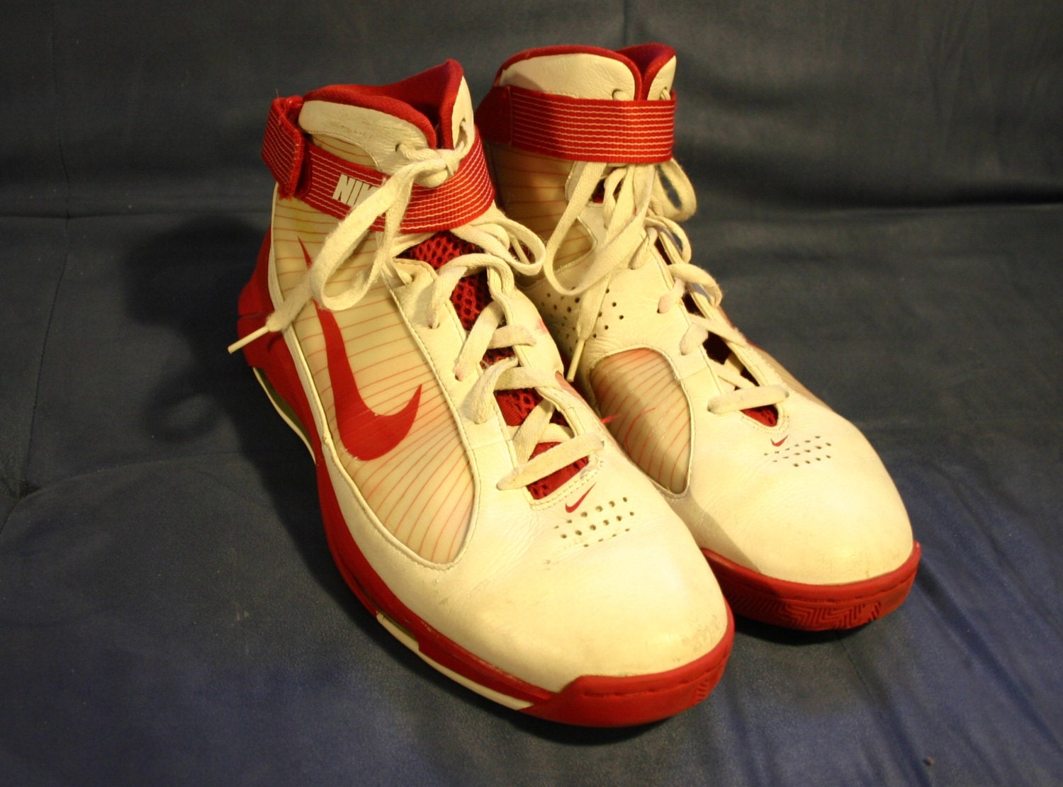old red nike shoes