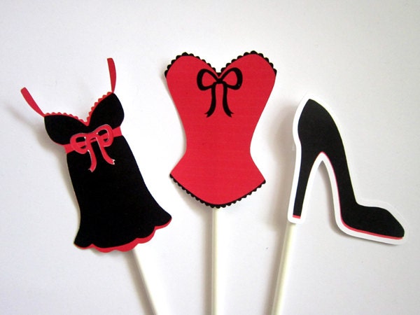 Lingerie Cupcake Toppers Bridal Shower Cupcake Toppers