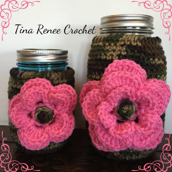 Handmade Crochet Mason Jar Cozy by TinaReneeCrochet on Etsy