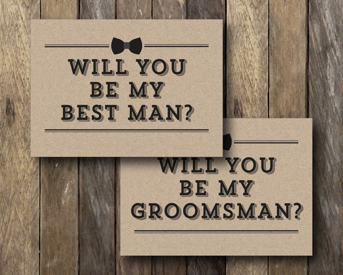 Printable Groomsman Card Will You Be My Best Man Instant