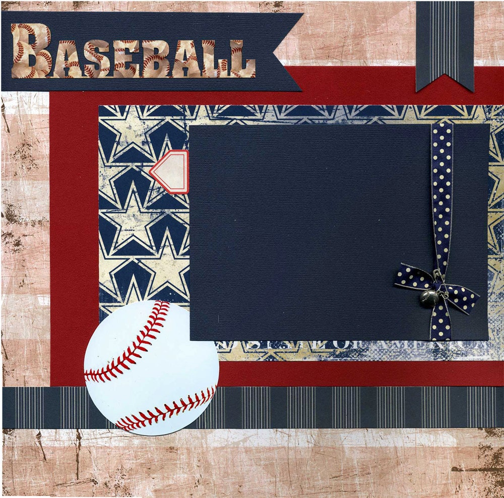 Premade Baseball Scrapbook Page By SusansScrapbookShack On Etsy