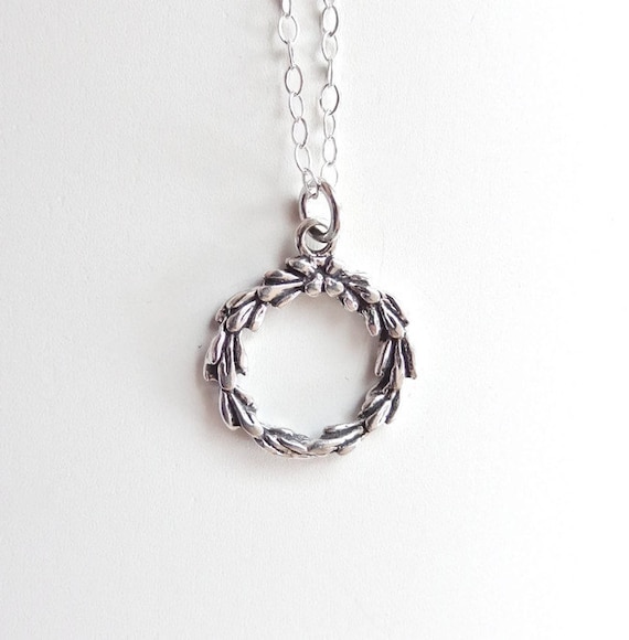 Laurel Wreath Necklace in Sterling Silver by LoveYourBling