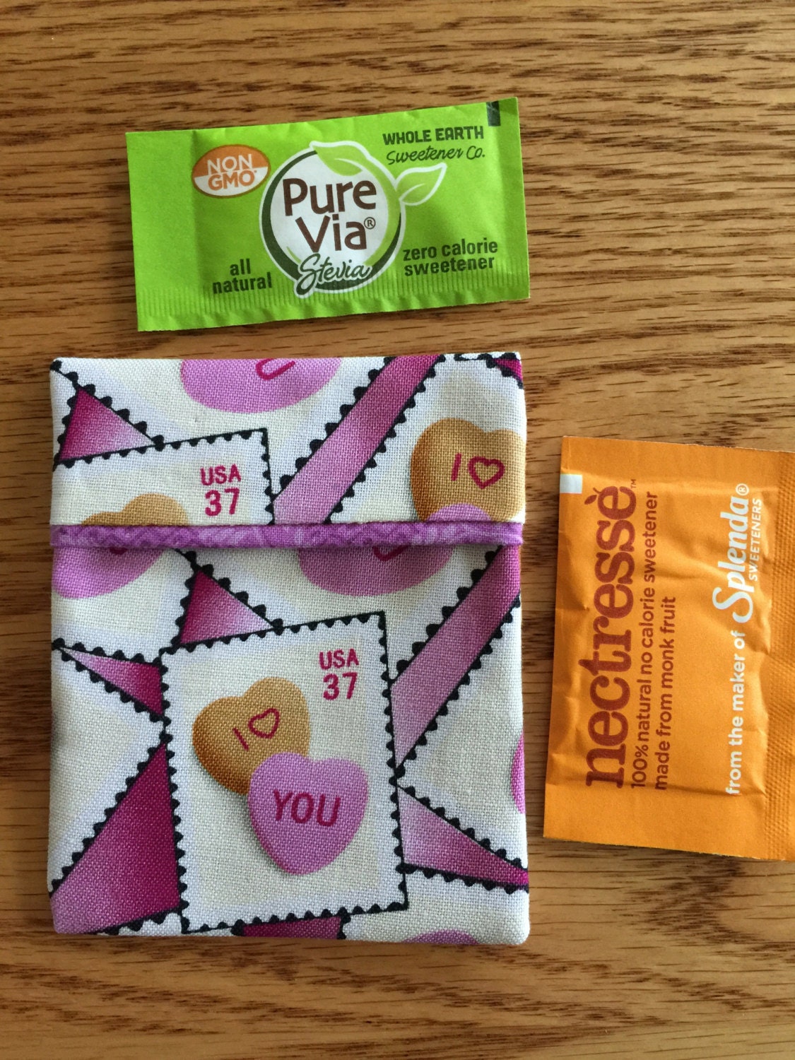 Sugar Packet Holder Travel Case for purse or by Skip2MyLouDesigns