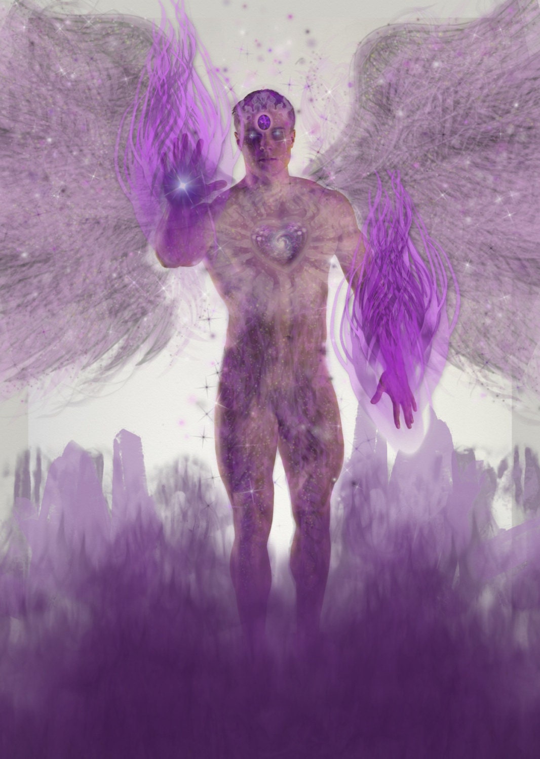 Archangel Zadkiel Angel Of The Violet Flame By Spiritlightcards