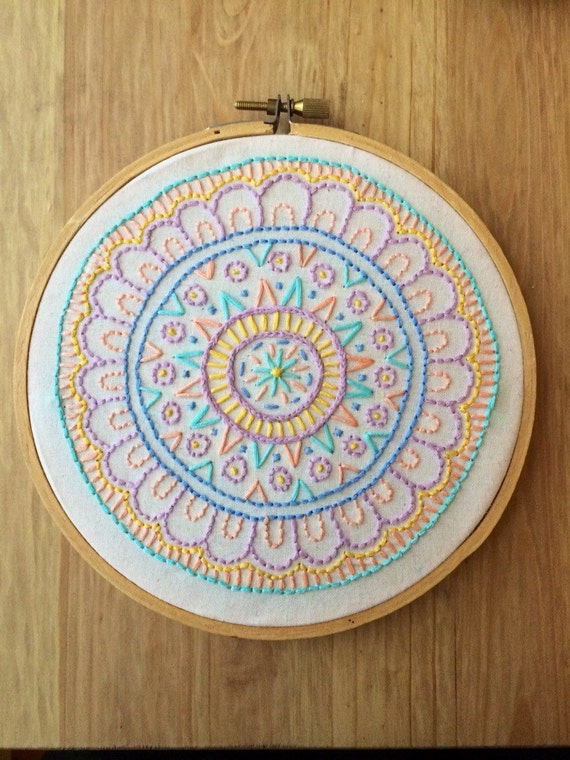 SALE Mandala Hand Embroidered Mandala In A By Highstitchdesigns