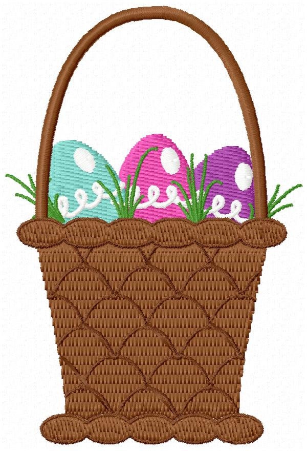 Easter Basket Embroidery Design Instant By Jembroiderynapplique