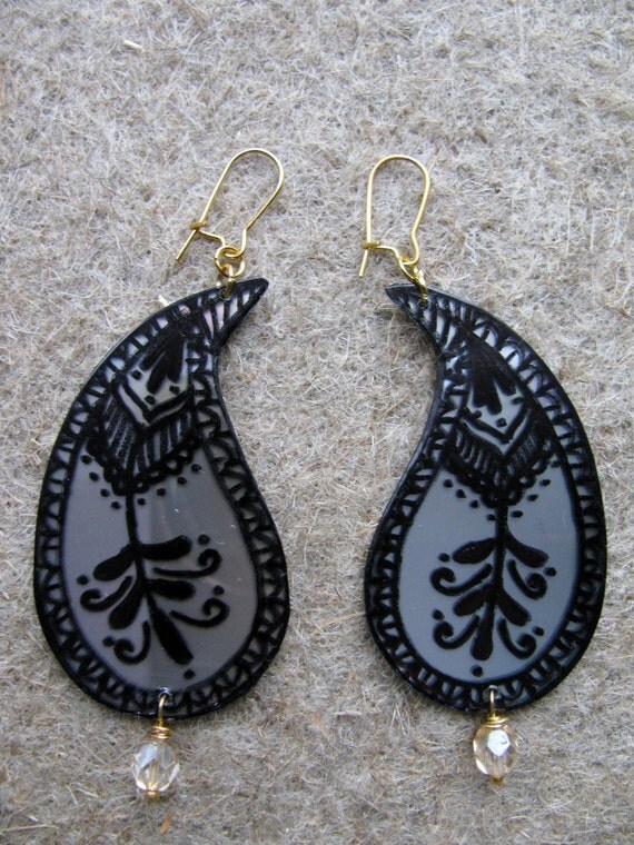 Items similar to Recycled CD Earrings.Recycled Material Earrings