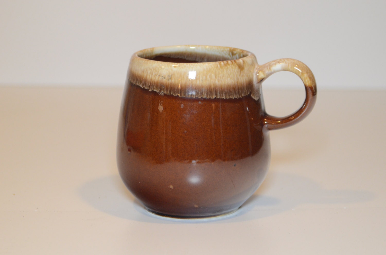 Vintage 1960s MCCOY 7025 Brown Drip Lava Glaze Coffee Mug Tea