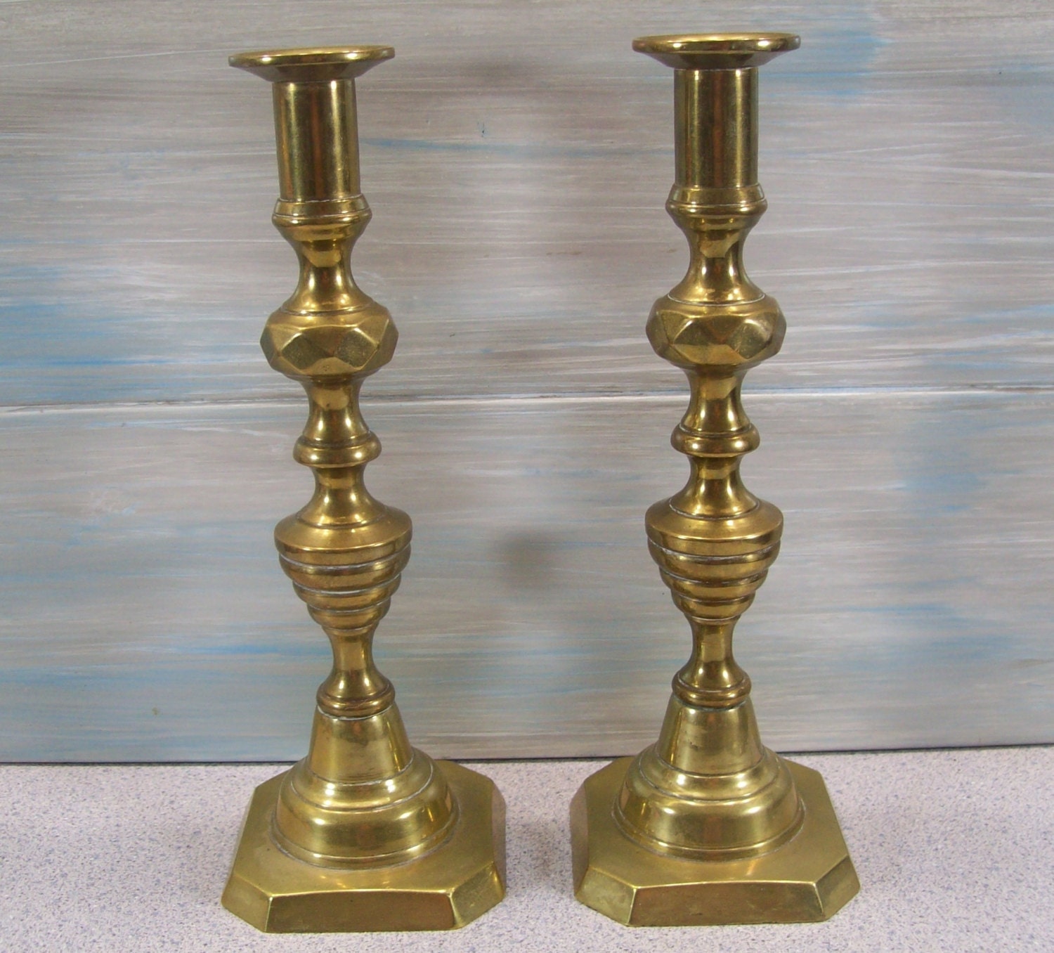 Vintage Pair of Brass Candle Holders by RichmondGeneralStore