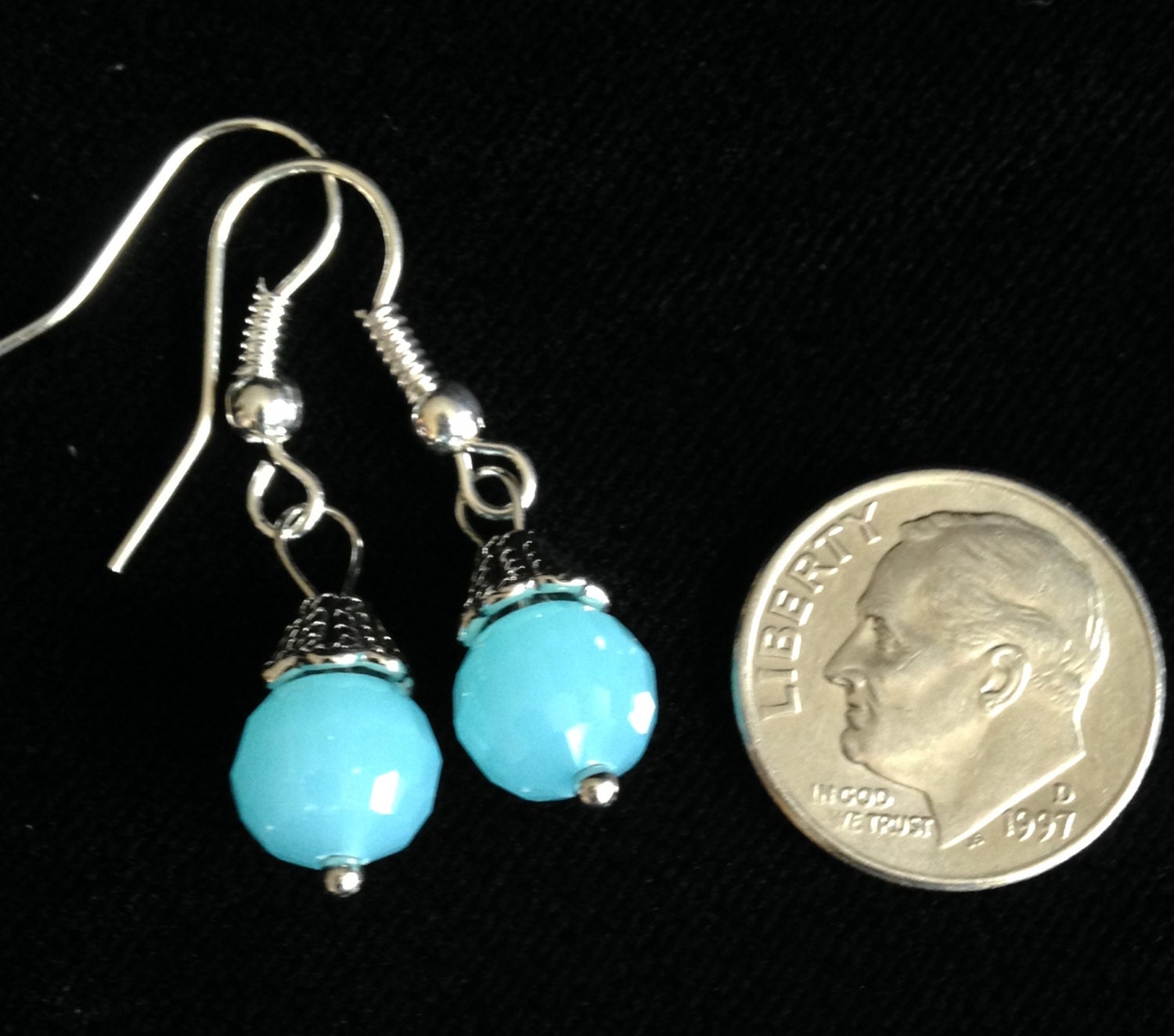 DangleBead earrings with nickelfree wires by SandieBead on Etsy