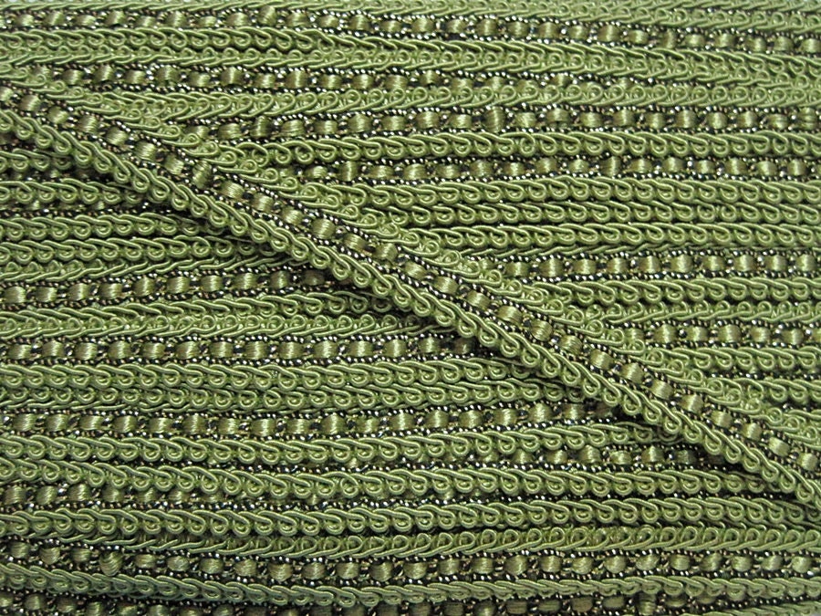 5 Yards Olive Drab Green Gimp Braid Trim 1 3 Cm Wide Gimp Braid