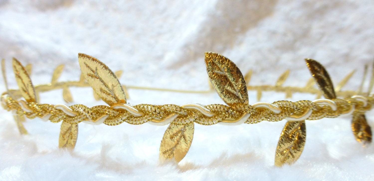 Items similar to Grecian Laurel Wreath, Greek Roman Leaves Headband, Gold Leaf Headband, Goddess