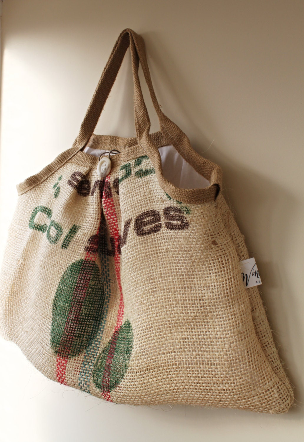 Items Similar To Eco Friendly Burlap Coffee Sack Bag With Large Button