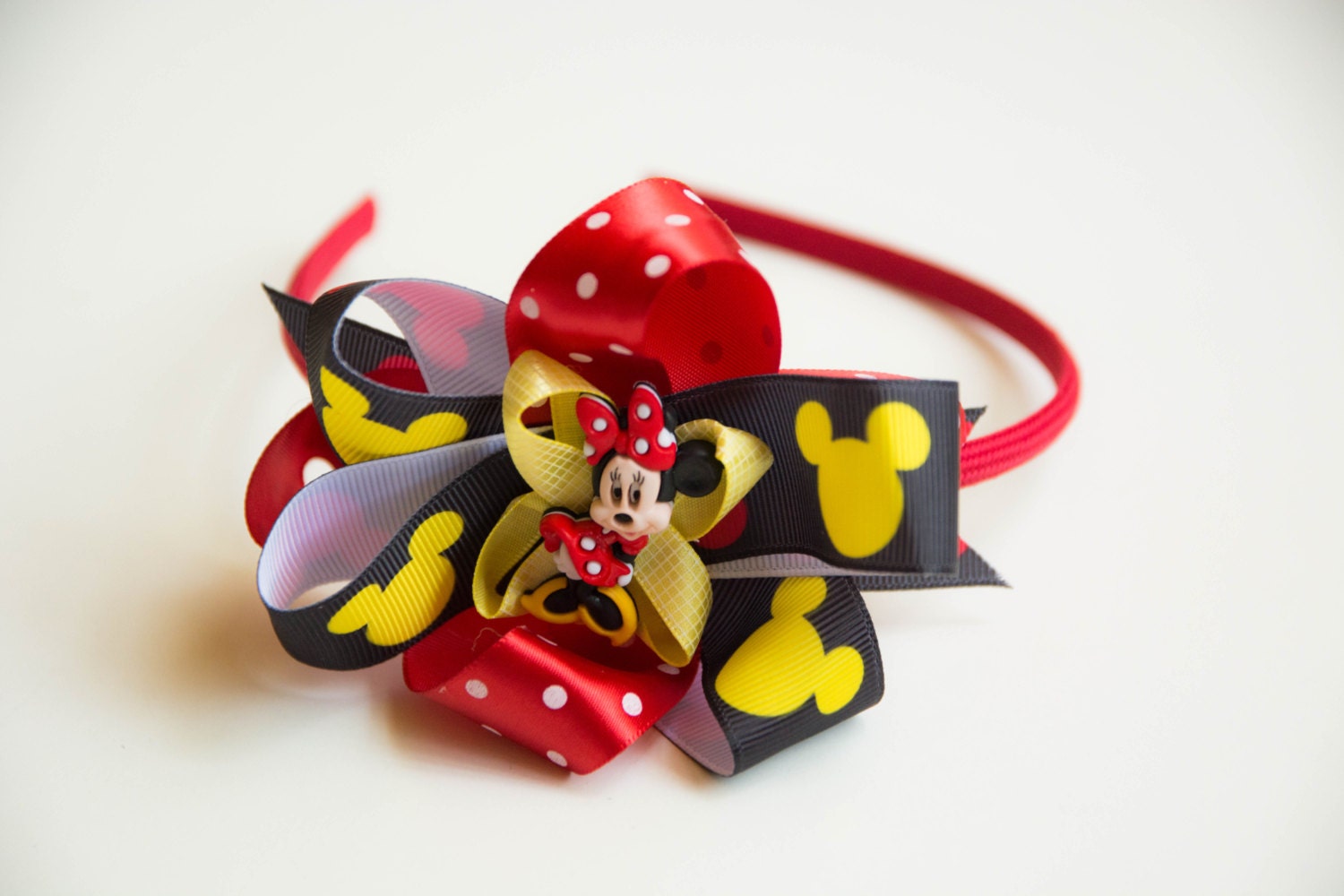 Items similar to Large Mickey Minnie Mouse Boutique Layered Hair Bow on