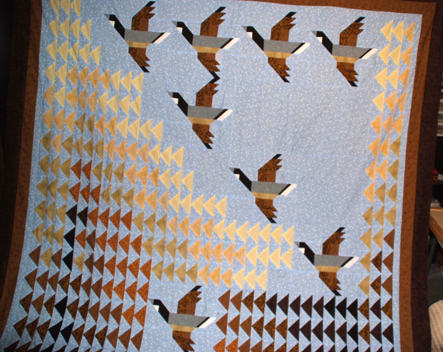 Items similar to Geese in the Garden King Size Quilt on Etsy