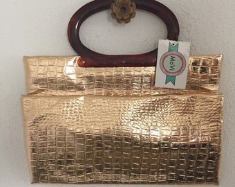 gold croc bag